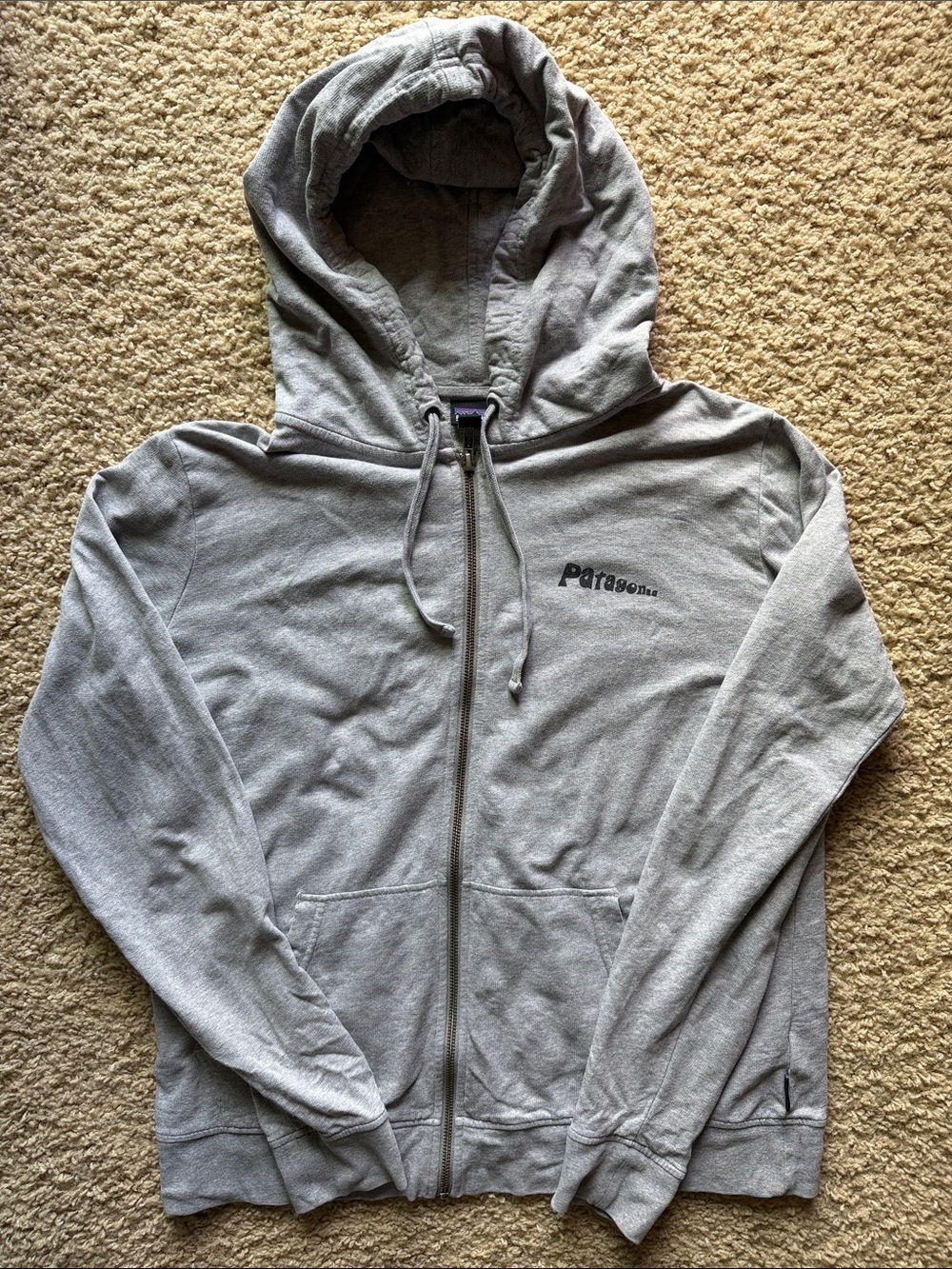 Patagonia Light Gray Full-Zip Hooded Jacket